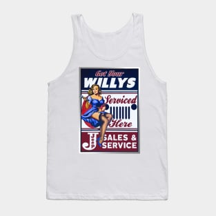 Get Your Willys Serviced Here - Vintage print Tank Top